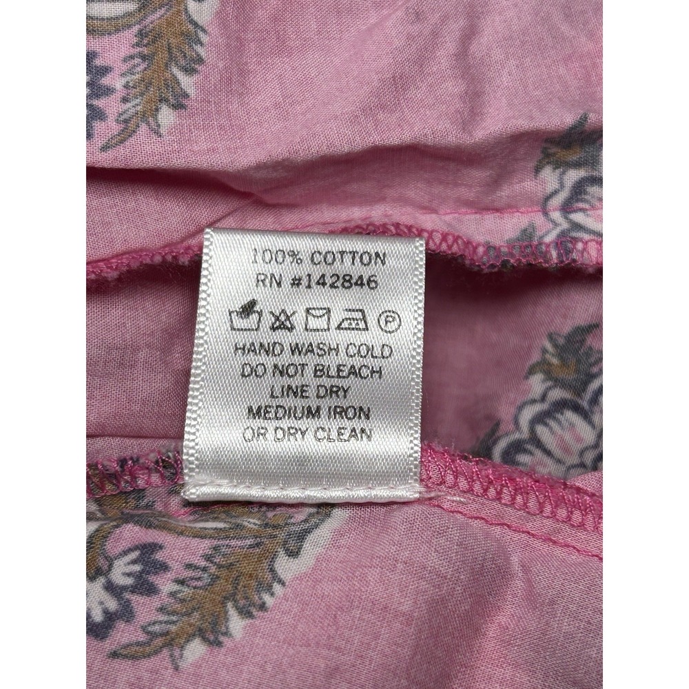 RHODE Ella Dress Pink Floral Block Print Braided Belt Mini Long Sleeve Cotton L - Picture 10 of 11